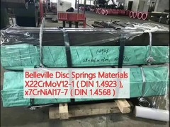 Materiały Belleville Disc Springs X22CrMoV12-1 (DIN 1.4923 ), x7CrNiAl17-7 (DIN 1.4568)